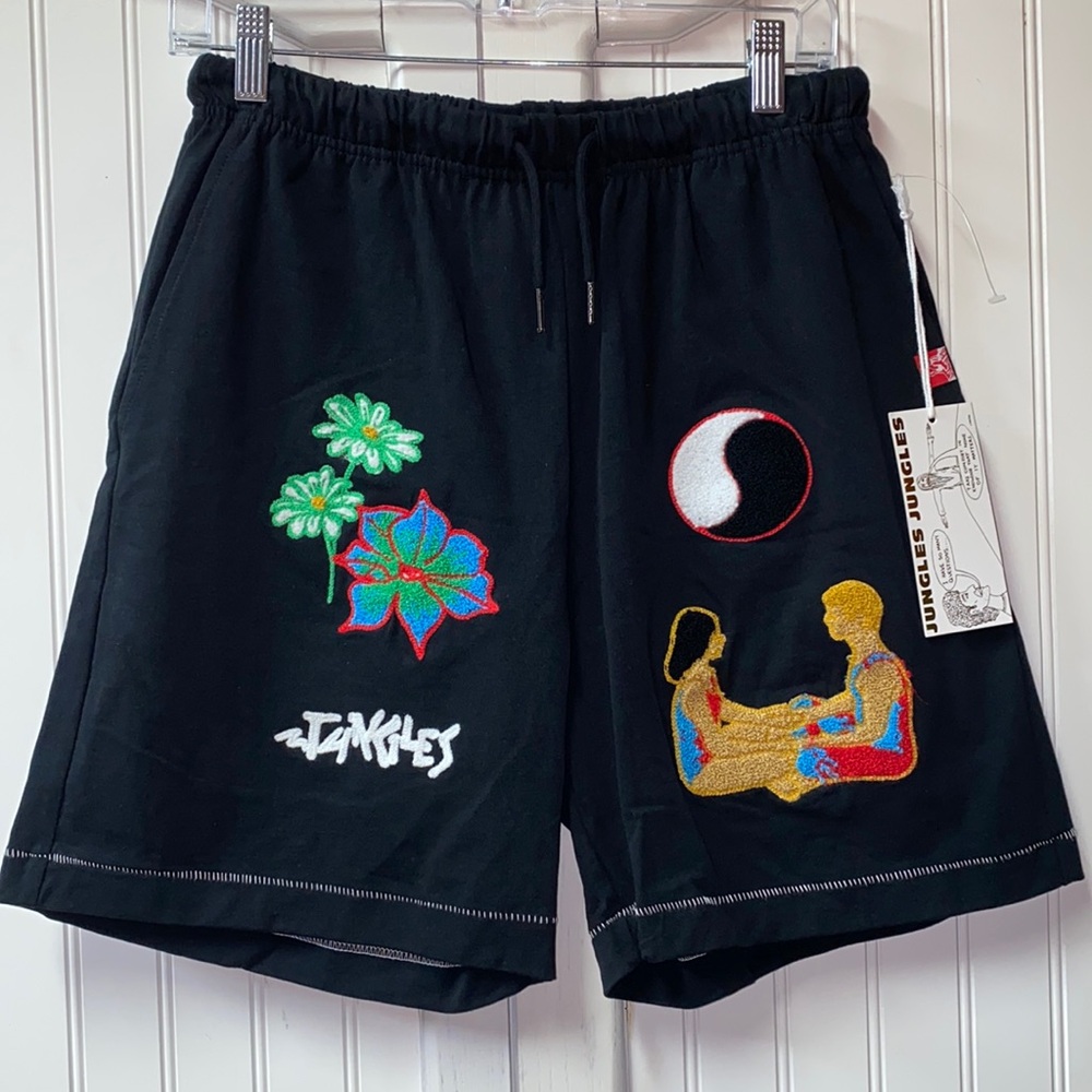Jungles Black Jersey Shorts S NWT